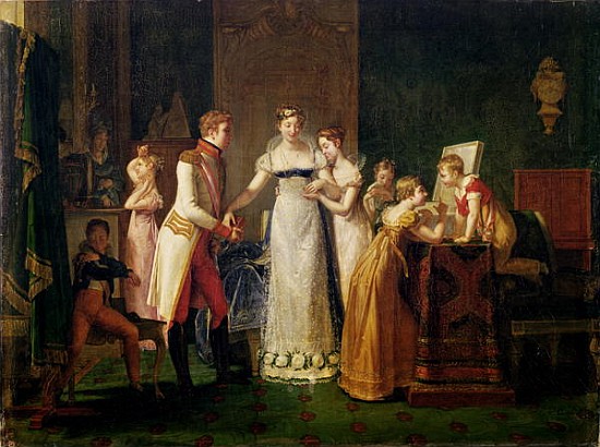Marie-Louise (1791-1847) of Austria Bidding Farewell to her Family in Vienna, 13th March 1810 von Pauline Auzou