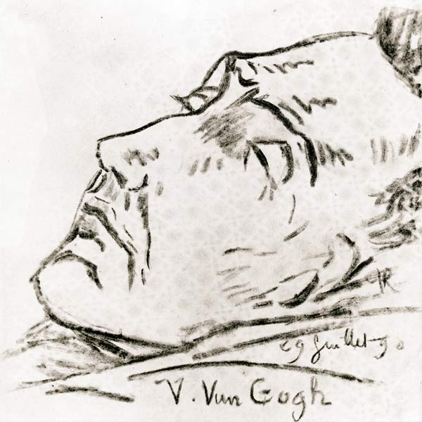 Portrait of Vincent Van Gogh (1853-90) on his deathbed, 29 July 1890 von Paul (Paul Van Ryssel) Gachet