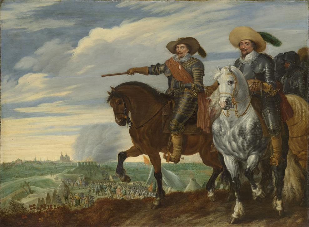 Friedrich Heinrich von Oranien und Ernst Casimir von Nassau bei der Belagerung von 's-Hertogenbosch von Pauwels I van Hillegaert