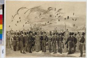 Großfürst Michael Pawlowitsch besucht das Heerlager von Leib-Garde-Regiment Finnland am 8. Juli 1837 1837
