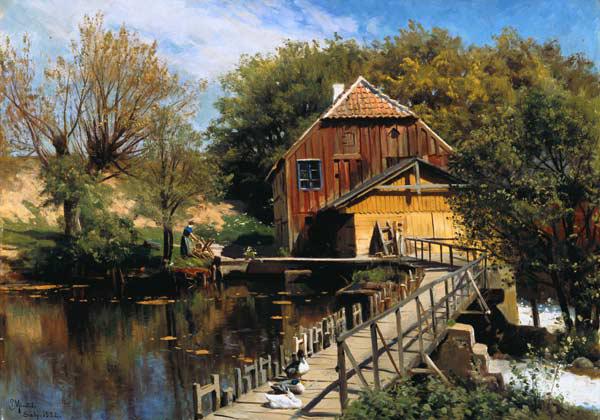 Wassermühle am Saeby-Fluss. 1922
