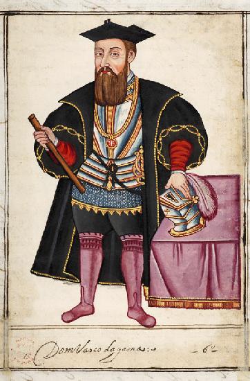 Sloane 197 f.18 Vasco da Gama (c.1469-1525), illustration from 'Historical Accounts of Portuguese Se 15th