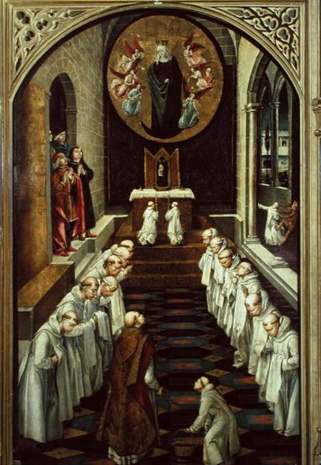Apparition of the Virgin to a Community von Pedro Berruguete