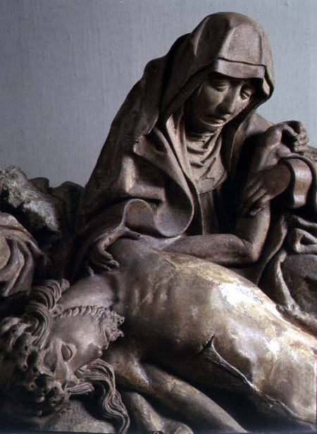 The Lamentation of Christ, detail of the Virgin and Christ, sculpture von Pedro  Millan