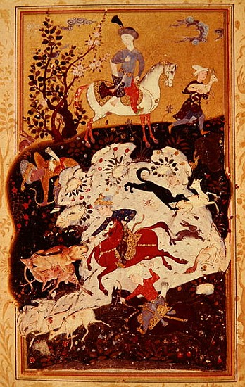 Hunting Scene from ''The Book of Love'', Safavid Dynasty von Persian School