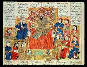 A Sultan and his Court, illustration from the 'Shahnama' (Book of Kings) c.1330