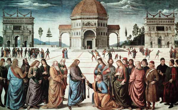 Perugino / Giving the key to Peter von Perugino (eigentl. Pierto di Cristoforo Vanucci)