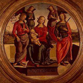 Thronende Madonna umgeben von Engeln und Heiligen von Perugino (eigentl. Pierto di Cristoforo Vanucci)