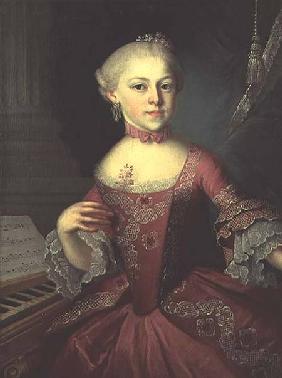 Maria-Anna Mozart, called 'Nannerl'(1751-1829), sister of Wolfgang Amadeus Mozart 1763