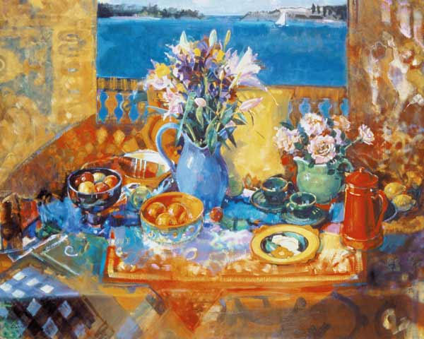 The Balcony Table (oil on canvas)  von Peter  Graham