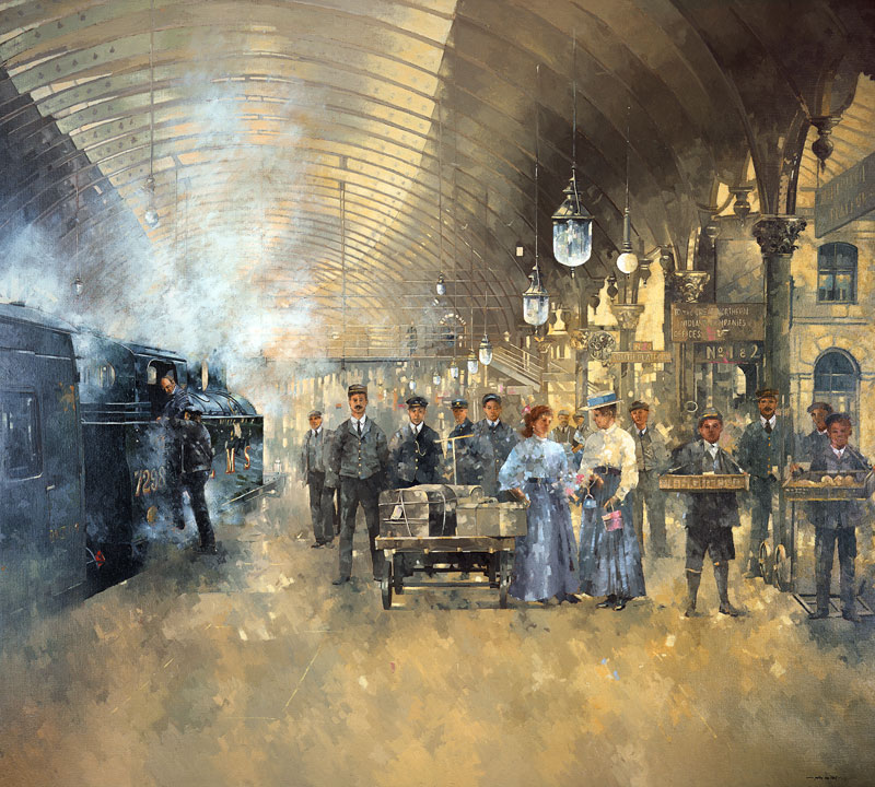 York Railway Station (oil on canvas)  von Peter Miller