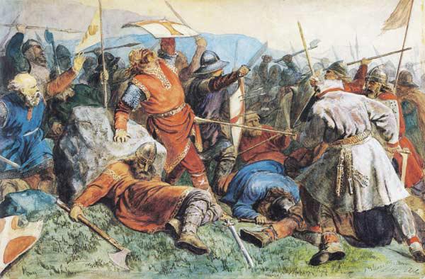 Tod Olavs des Heiligen in der Schlacht von Stiklestad 1859