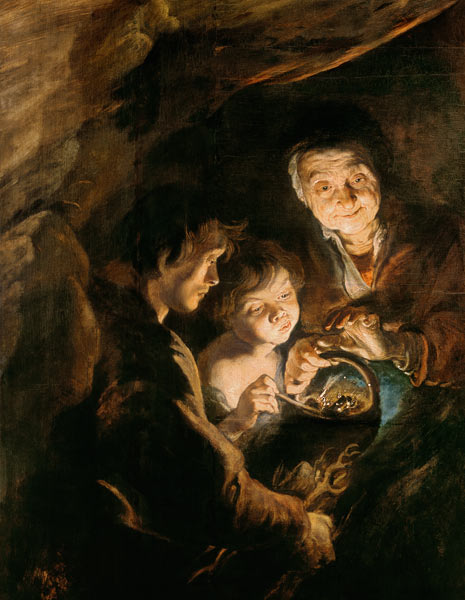 Die Alte mit dem Kohlenbecken von Peter Paul Rubens