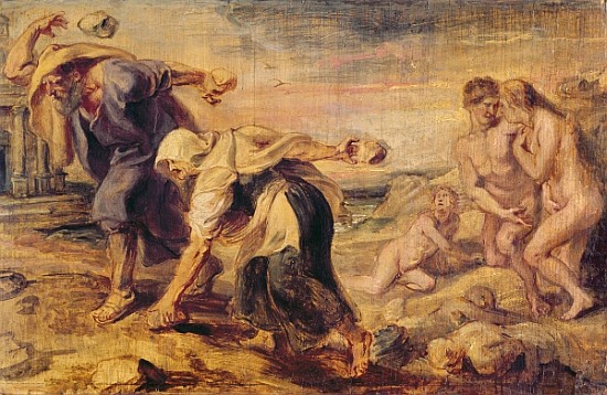 Deucalion and Pyrrha Repeople the World by Throwing Stones Behind Them, c.1636 von Peter Paul Rubens