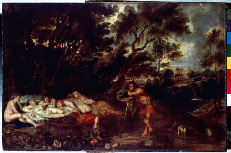 Landschaft mit Cymon und Iphigenia von Peter Paul Rubens