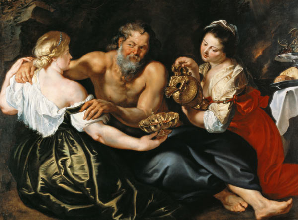 Lot und seine Töchter in einer Grotte. von Peter Paul Rubens