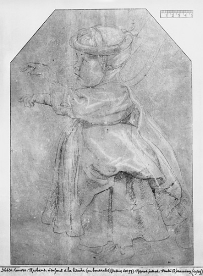 Portrait of Isabelle Helene Rubens, daughter of the artist, 1636 (pierre noire & red chalk & white h von Peter Paul Rubens