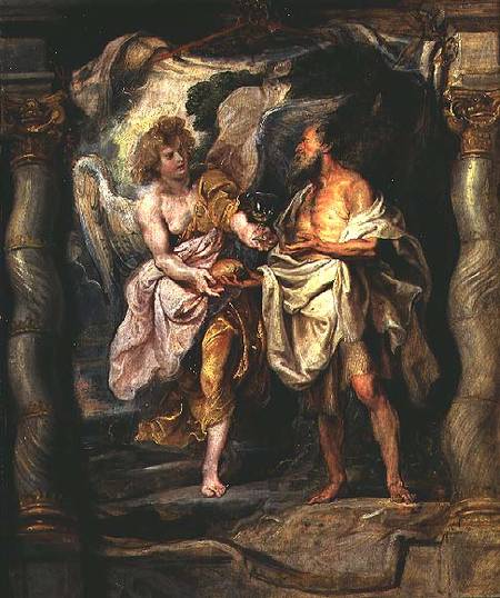The Prophet Elijah and the Angel in the Wilderness von Peter Paul Rubens