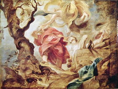 The Sacrifice of Isaac, sketch for section of ceiling in the Jesuit Church, Antwerp von Peter Paul Rubens