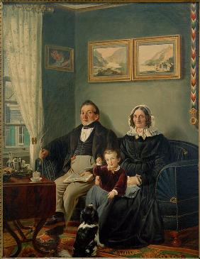 Johann Peter Keuchen und Sophie Karoline Keuchen geb. Frowein mit ihrem Enkel Eduard Werlé 1844