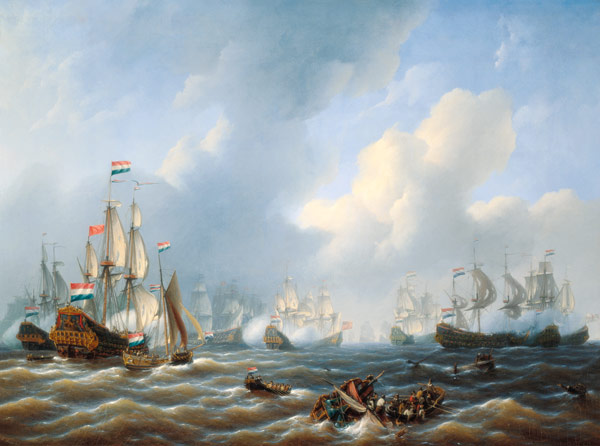 The Battle of Camperdown on 11th October 1797 von Petrus Johann Schotel