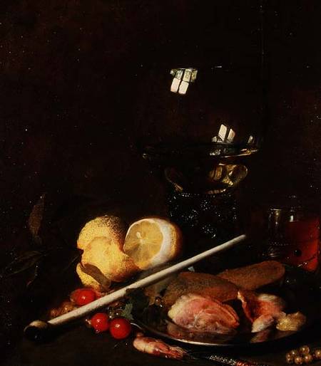 Still Life with Roemer, Lemons and a Pipe von Petrus Willebeeck