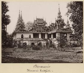 Teik Kyaung monastery, isle of Ka Toe, near Moulmein, Burma, c.1848 (albumen print) (b/w photo) 