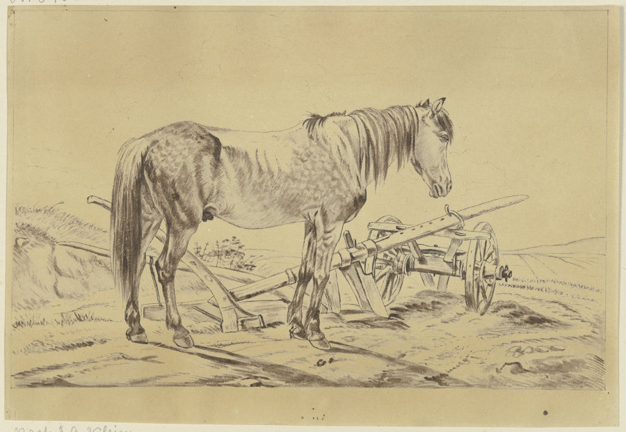 Pferd mit Pflug von Philipp Stricker