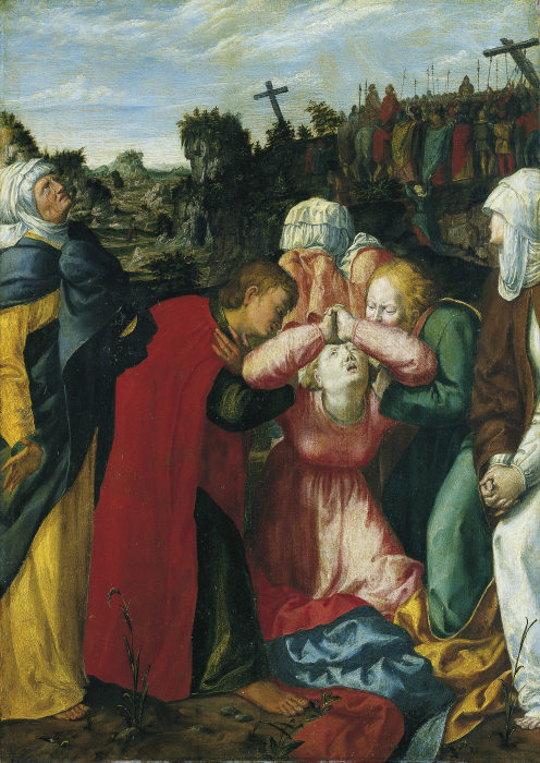 Maria mit Frauen und Jüngern während der Kreuzigung Christi von Philipp Uffenbach
