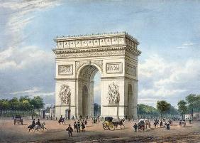 The Arc de Triomphe and the Place de l'Etoile, illustration for 'Promenades dans Paris et ses enviro 07th-