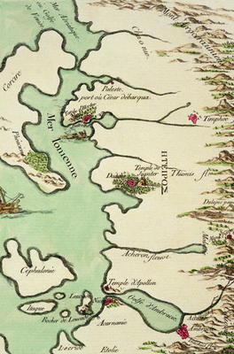 Map of Epirus for 'Andromache' by Jean Racine, from Volume I of 'Research on the Costumes and Theatr von Philippe Chery