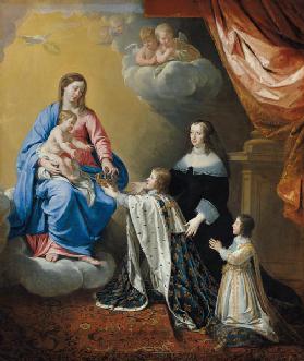 The Virgin Mary gives the Crown and Sceptre to Louis XIV 1643