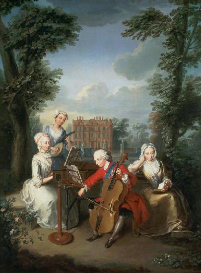 "The Music Party", Frederick, Prince of Wales and his sisters c.1733