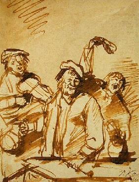 Three Cheerful Young Men 1660  and