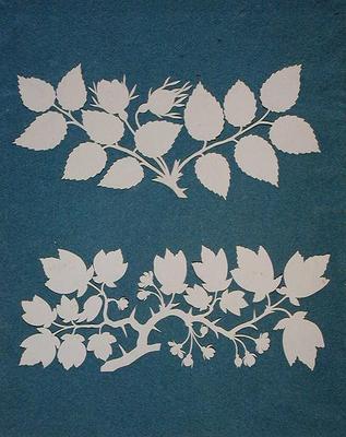 A Rose Branch and Jasmin Branch (collage on paper) von Phillip Otto Runge