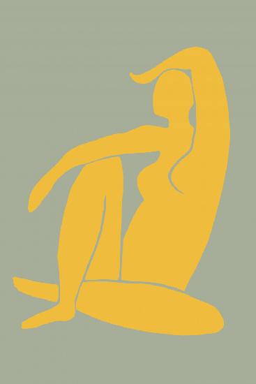 Figur im Matisse-Stil in Grün und Gelb