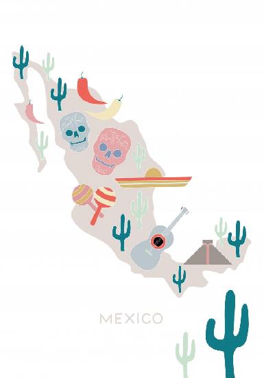 Mexiko-Karte Nr. 1