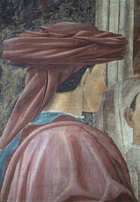 The Legend of the True Cross, the Adoration of the Wood detail of King Solomon completed 1464 von Piero della Francesca