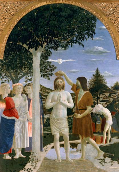 Baptism of Christ (& 2 details) von Piero della Francesca