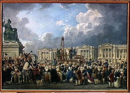 An Execution, Place de la Revolution between August 1793 and June 1794 von Pierre Antoine Demachy
