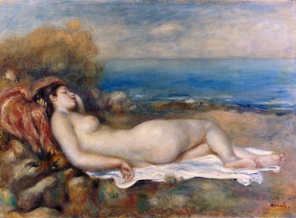 Ruhende Badende am Ufer des Meeres. von Pierre-Auguste Renoir
