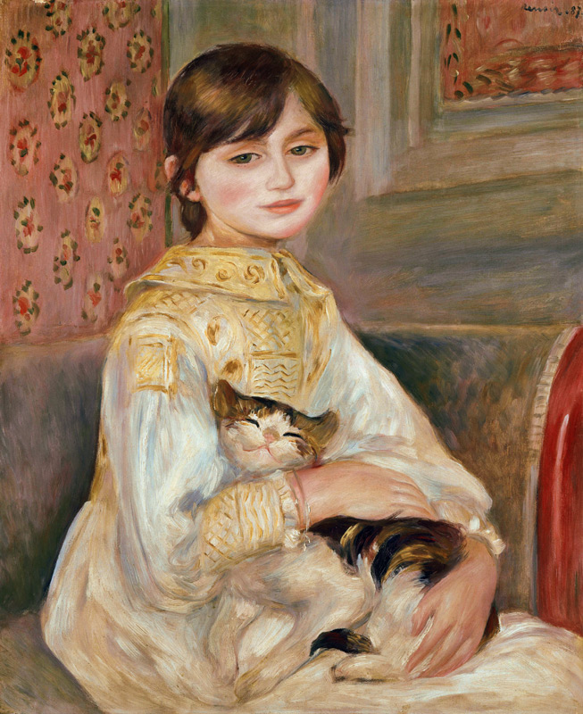 Mademoiselle Julie Manet (Kind mit Katze) von Pierre-Auguste Renoir