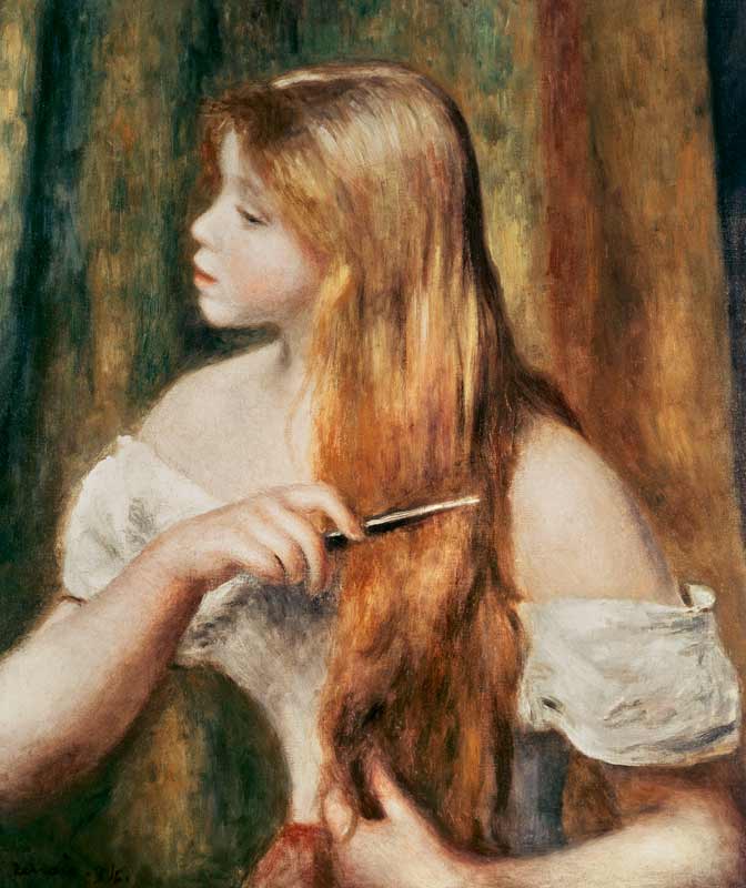 Mädchen beim Kämmen von Pierre-Auguste Renoir