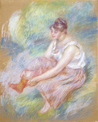 After the Bath, c.1890 (pastel on paper) von Pierre-Auguste Renoir