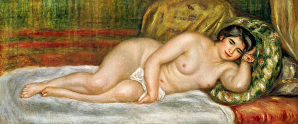 Female Nude Lying on a Bed von Pierre-Auguste Renoir