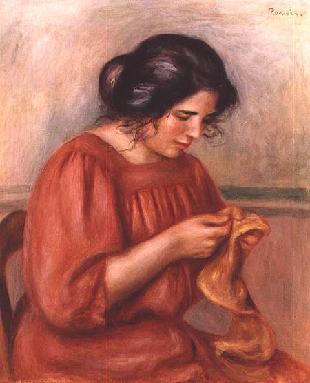 Gabrielle darning von Pierre-Auguste Renoir