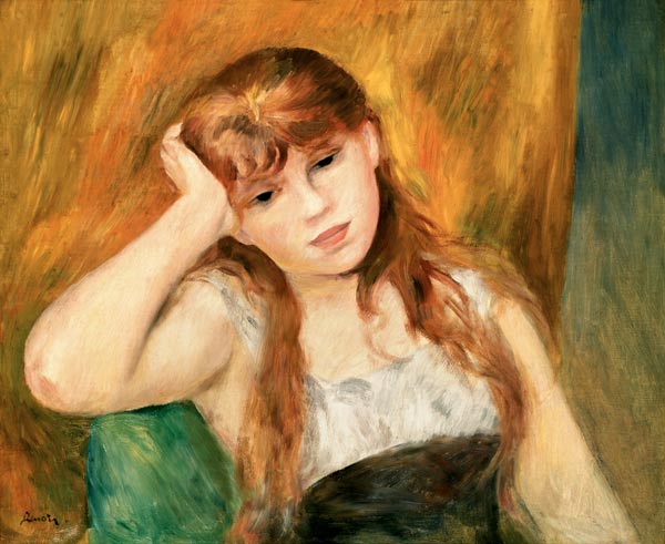 Junges nachdenkliches Mädchen von Pierre-Auguste Renoir