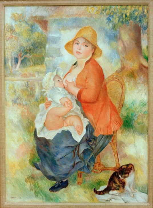 Maternité. Femme allaitant son enfant von Pierre-Auguste Renoir