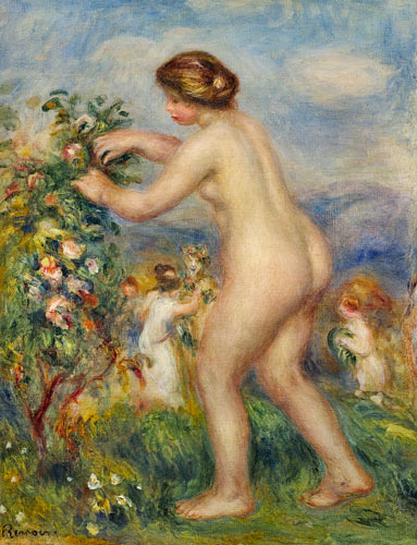 Nackte junge Frau in Landschaft. von Pierre-Auguste Renoir