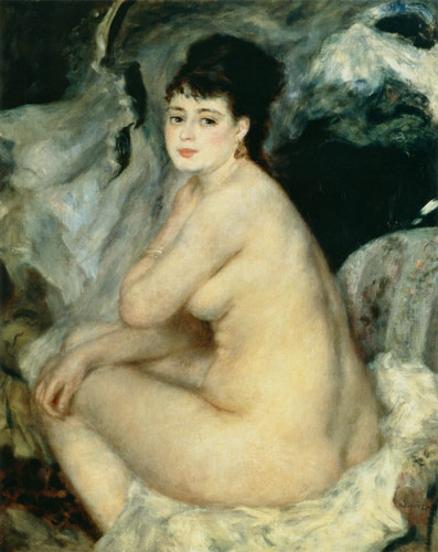Nude, or Nude Seated on a Sofa von Pierre-Auguste Renoir